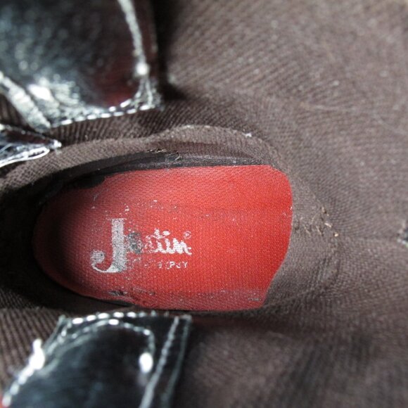 Justin Gypsy Steel Toe Black Leather Western Boots Women's Size 8 - Picture 11 of 11